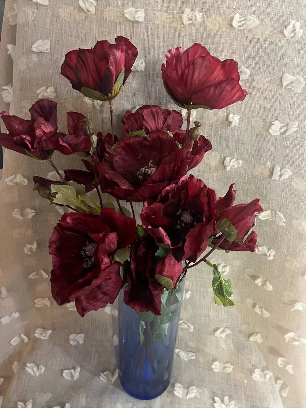 Deep Red Artificial Poppy Bouquet - Home Accents